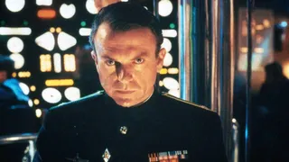 Sam Neill on the set of The Hunt of Red October, based on the novel by Tom Clancy