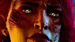 Baldur's Gate 3 screenshots showing female Dark Urge wielding twin flame blades
