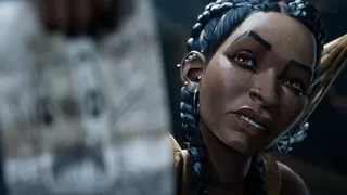 Hazel holding up a hand-drawn image in South of Midnight.