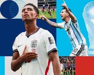 Jude Bellingham, Lionel Messi, Maradona's handball, David Beckham is sent off.