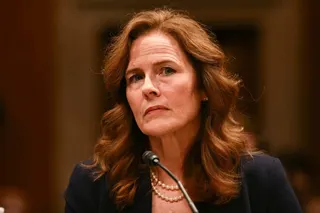 US Supreme Court Justice Amy Coney Barrett testifies during a Senate Appropriations Subcommittee on Financial Services hearing on Capitol Hill on Tuesday. Photo: AFP