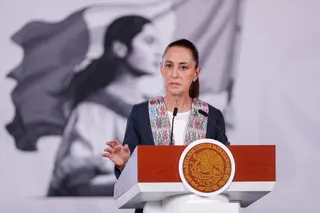 epa13080497 Mexican President Claudia Sheinbaum speaks during a press conference at the National Palace in Mexico City, Mexico, 02 July 2026. Sheinbaum announced that her government will send a Navy ship carrying humanitarian aid to Venezuela to support relief efforts following the earthquakes that devastated parts of the South American country and left thousands dead and injured. EPA/ISAAC ESQUIVEL