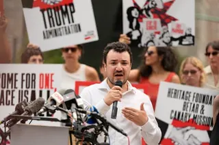 a man speaking into a microphone