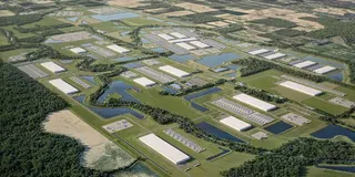 A rendering of a Meta data center.