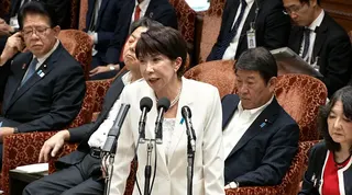 日本首相高市早苗先前於國會答辯時提及台灣有事說法。 圖：翻攝立憲民主党 国会情報YT（資料照）