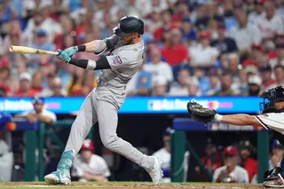 Bellinger hits a two-run single during the first inning for the All-Star Game
