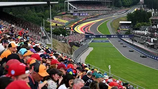 Fans watch on during the 2025 Belgian Grand Prix