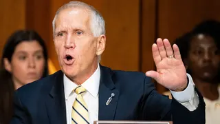 Sen. Thom Tillis, R-N.C., questions Acting Attorney General Todd Blanche during his confirmation hearing to be Attorney General in the Senate Judiciary Committee on Wednesday, July 15, 2026. (Bill Clark/CQ-Roll Call, Inc via Getty Images)