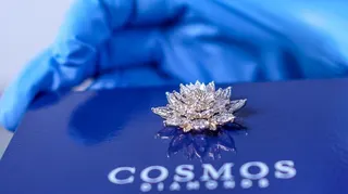 A lotus made of lab-grown diamonds