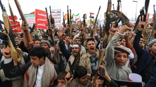 Houthi supporters rally in Sanaa against ‘Saudi-led blockade’