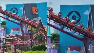 环球影城过山车发生故障 15名游客一度受困半空中