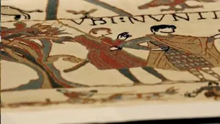Section of the Bayeaux Tapestry filmed at the British Museum