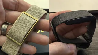 The Polar Loop on the left; Amazfit Helio Strap on the right.