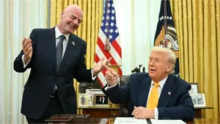 US President Donald Trump and FIFA president Infantino