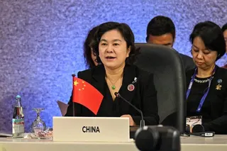 外交部副部長華春瑩參加東盟與中日韓外長會議。（路透）