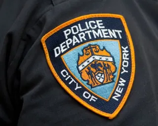 Shoulder badge of New York City police officer.