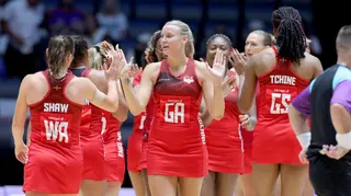 England players celebrate their win against Northern Ireland at the Hydro Arena  in Glasgow
