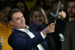 Brazil’s right-wing presidential hopeful Flavio Bolsonaro launches his presidential campaign in São Paulo on July 25, 2026. Brazil has denied visas to two US officials seeking meetings with election authorities ahead of October’s presidential election. — AFP pic