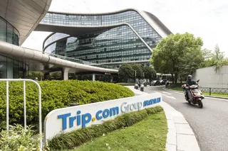 Trip.com Group Ltd. headquarters building in Shanghai.