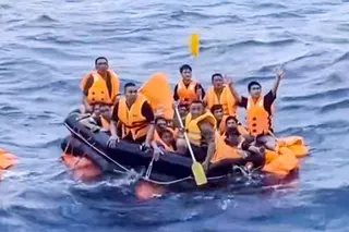 Some of the survivors were picked up from life rafts. Photo: CCTV