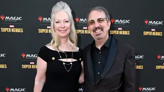 LOS ANGELES, CALIFORNIA - JUNE 05: (L-R) Julie Hight and John Hight attend Opening Night: A Mythic Experience at Hudson Loft on June 05, 2026 in Los Angeles, California. (Vivien Killilea/Getty Images for Wizards of the Coast)