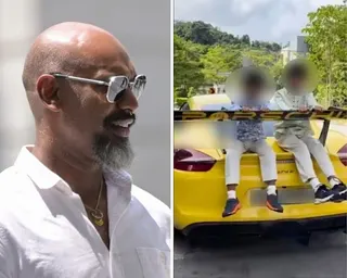 Man who drove Porsche with 2 young sons on boot fined S$5,000, banned from driving