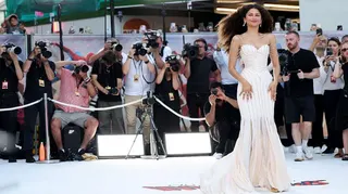 Zendaya attends the "Spider-Man: Brand New Day" UK Premiere at Odeon Luxe Leicester Square on July 29, 2026 in London, England