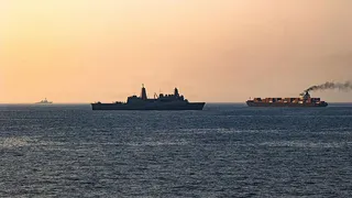 AH-64 Apache helicopters patrol the Strait of Hormuz