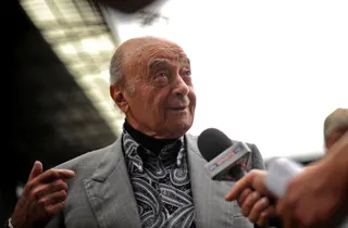 Mohamed Al-Fayed speaks to the media at Fulham’s Craven Cottage ground in London on August 3, 2010. Four women who accused the former Harrods owner of abuse have since been officially recognised by the UK as victims of human trafficking on August 2, 2026. — AFP file pic