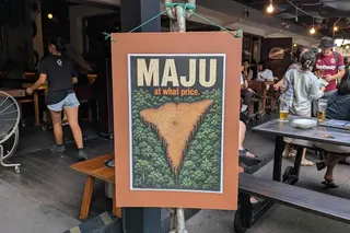 A poster made by residents hoping to protect Maju Forest at a community-initiated dialogue at Handlebar at Gillman Barracks on July 26.