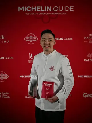 Ben Wang, 34, chef de cuisine of 1887 by Andre, which was added to the list of two-Michelin-star restaurants in Singapore. It also won Opening of the Year.