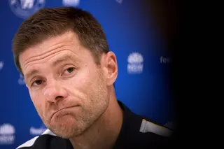 Chelsea manager Xabi Alonso speaks at a press conference in Sydney on July 31, 2026. — AFP pic