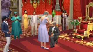 Sims 4 Sim being crowned