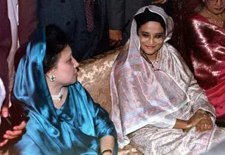 Sheikh Hasina and her former political foe, Khaleda Zia,