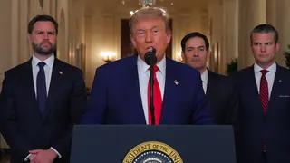 Trump with Rubio, Vance and Hegseth