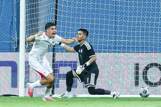 Indonesian midfielder Ragnar Oratmangoen celebrates after scoring against Singapore during the ASEAN Championship Group A match on Aug 7.