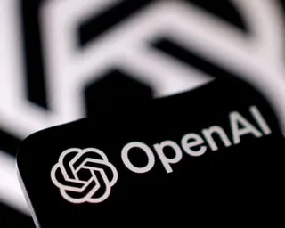 Graphic illustration of black-and-white OpenAI logo.