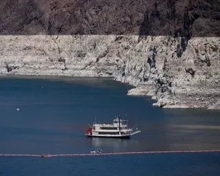 boat in lake with low water levels