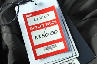 A recommended retail price label.