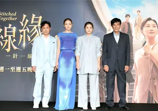 邱逸峰、賴郁庭、李燕、王惠五出席三立新八點檔《針線緣》首映會。（三立提供）