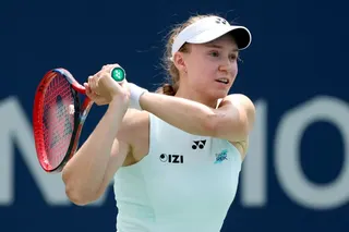 A tennis player in action