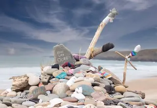 Dobby’s ‘grave’ at Freshwater West.