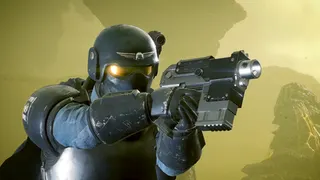 An Imperium soldier with a Bolt Pistol.