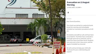 新民中学接炸弹恐吓 校方启动疏散程序