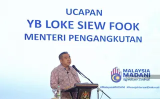 Anthony Loke seaking during the Transports Ministry’s monthly gathering in Putrajaya. NSTP/MOHD FADLI HAMZAH