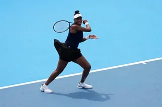 Venus Williams of the United States plays a forehand during her match against Emilia Arango of Colombia  on Friday at the Cincinnati Open.