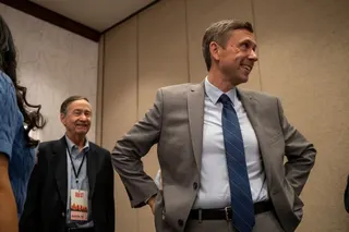 Democratic National Committee Chair Ken Martin attends the Black Caucus meeting as part of the DNC Summer Meeting, Thursday, Aug. 13, 2026, in Austin, Texas. (AP Photo/Joel Angel Juarez)