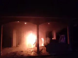 A father and his two sons were found burnt to death in a room after fire broke out at their home in Taman Serai Maju here early, today. PICS COURTESY OF FIRE & RESCUE DEPT