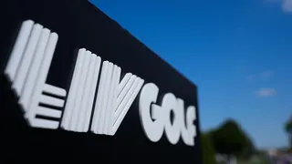 A close-up of a LIV Golf sign