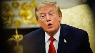 Trump tells CNN reporter to 'be quiet' during Oval Office clash – video